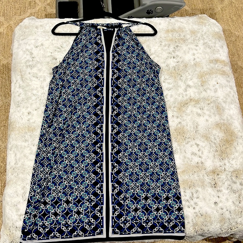 Max Studio sundress. Large. Navy and turquoise